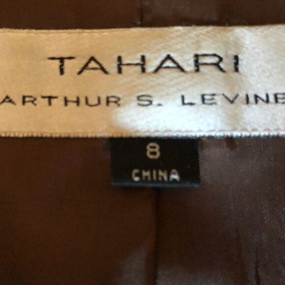 Tahari Arthur S. Levine Vintage 3 Button Linen Poly Visc Lined Blazer Brown Sz 8 - Picture 5 of 5